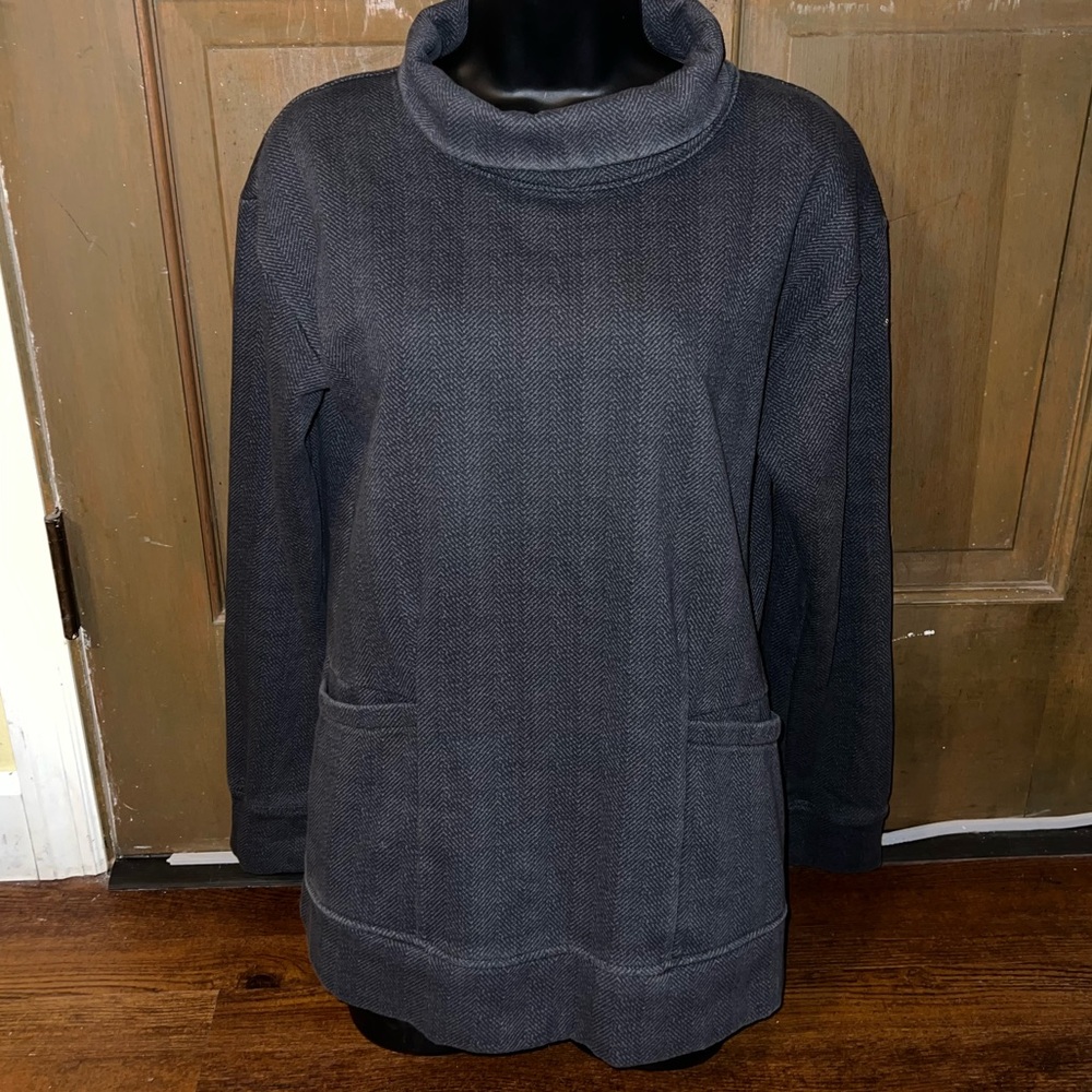 Columbia Gray Long Sleeve Outerwear Cowl Turtleneck Cozy Fleece Pullover Size M - Picture 5 of 12